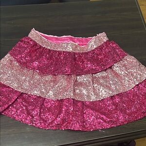 Peach Love California Pink and Fuchsia Sequin Skirt